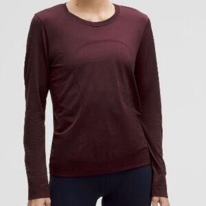 Lululemon Swiftly Relaxed Long-Sleeve Hip Length Shirt Garnet Size 6
